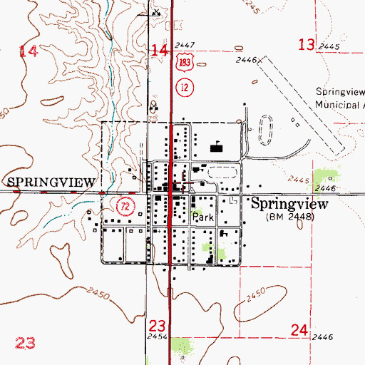 Topographic Map of Village of Springview, NE