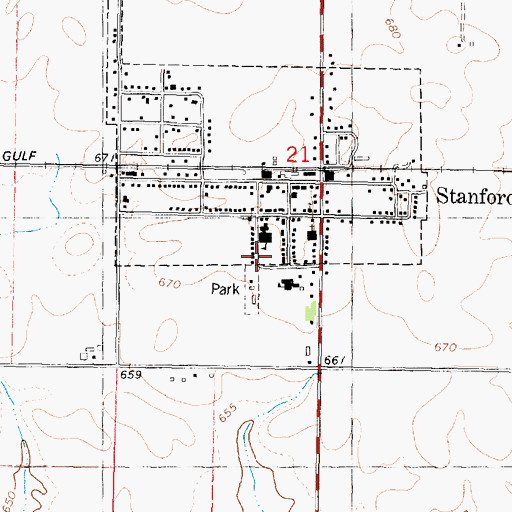 Topographic Map of Village of Stanford, IL