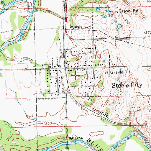 Topographic Map of Village of Steele City, NE