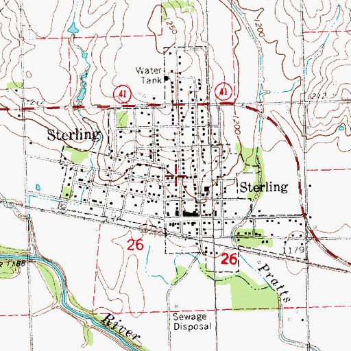 Topographic Map of Village of Sterling, NE