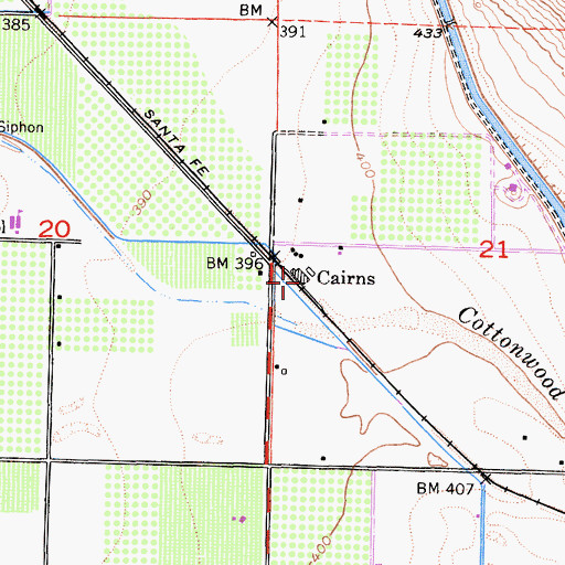 Topographic Map of Cairns, CA