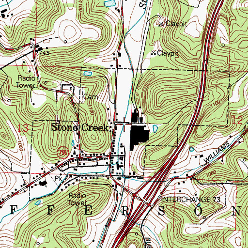 Topographic Map of Village of Stone Creek, OH