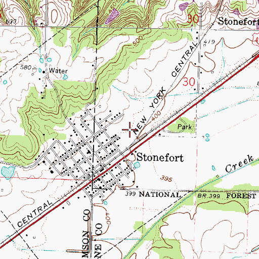 Topographic Map of Village of Stonefort, IL