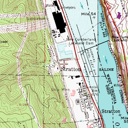 Topographic Map of Village of Stratton, OH