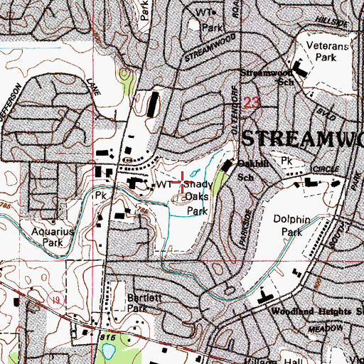 Topographic Map of Village of Streamwood, IL