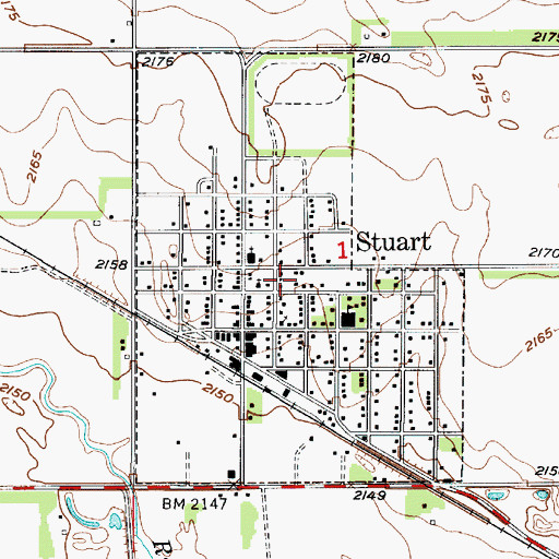 Topographic Map of Village of Stuart, NE