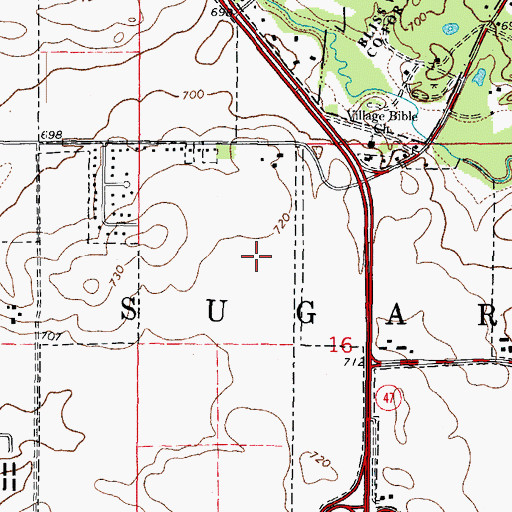 Topographic Map of Village of Sugar Grove, IL