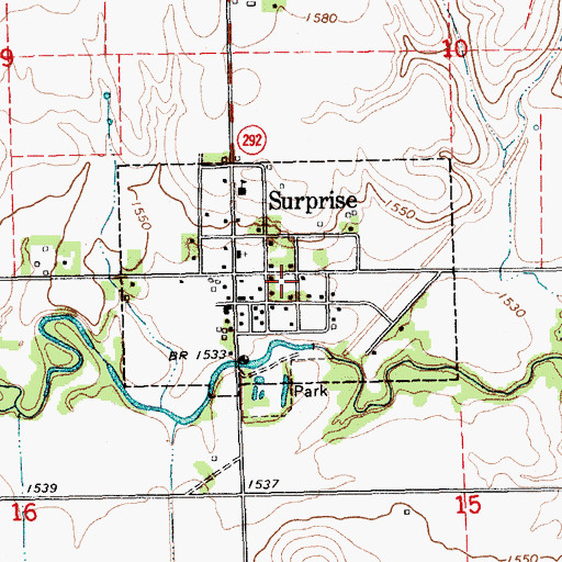 Topographic Map of Village of Surprise, NE