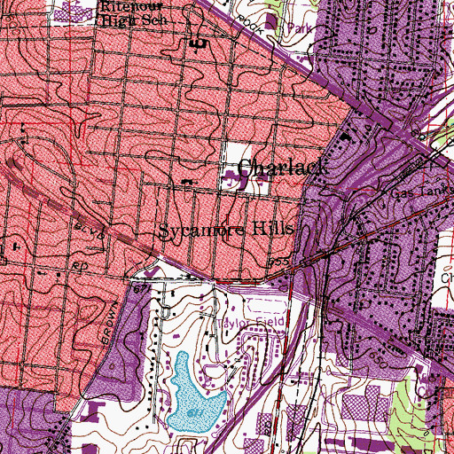 Topographic Map of Village of Sycamore Hills, MO