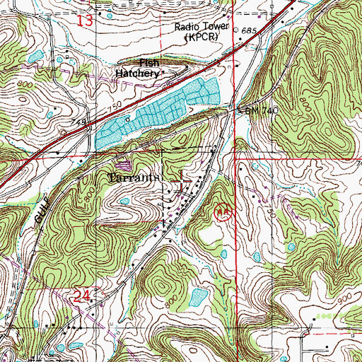 Topographic Map of Village of Tarrants, MO