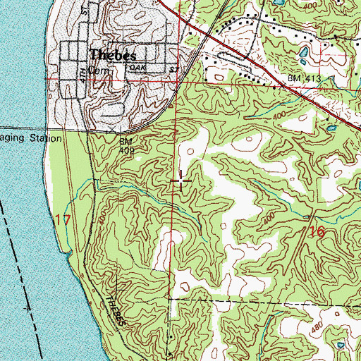 Topographic Map of Village of Thebes, IL