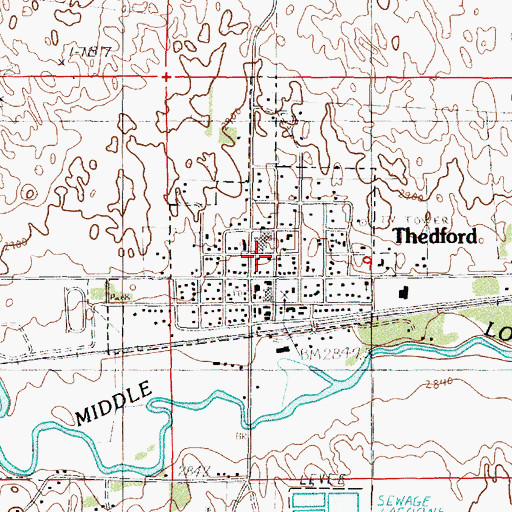 Topographic Map of Village of Thedford, NE