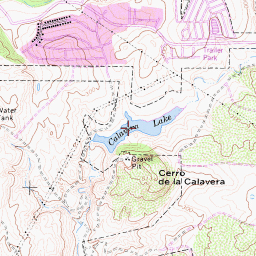 Topographic Map of Calavera Lake, CA