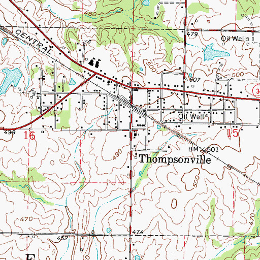 Topographic Map of Village of Thompsonville, IL