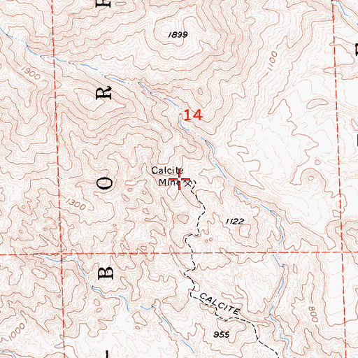Topographic Map of Calcite Mine, CA