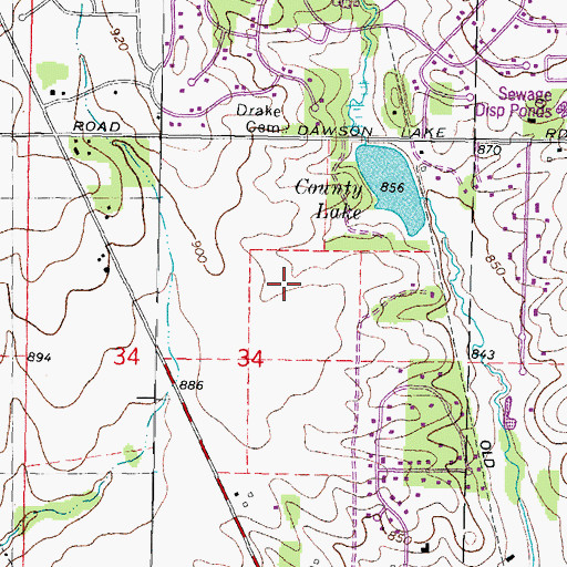 Topographic Map of Village of Timberlane, IL