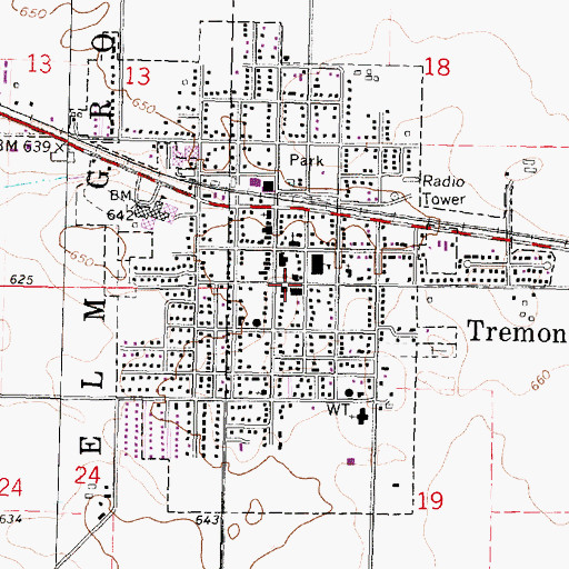 Topographic Map of Village of Tremont, IL