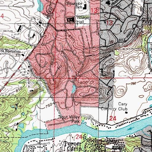 Topographic Map of Village of Trout Valley, IL