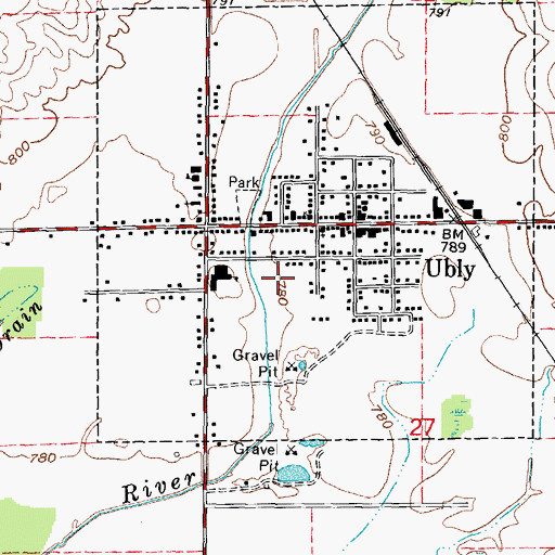 Topographic Map of Village of Ubly, MI