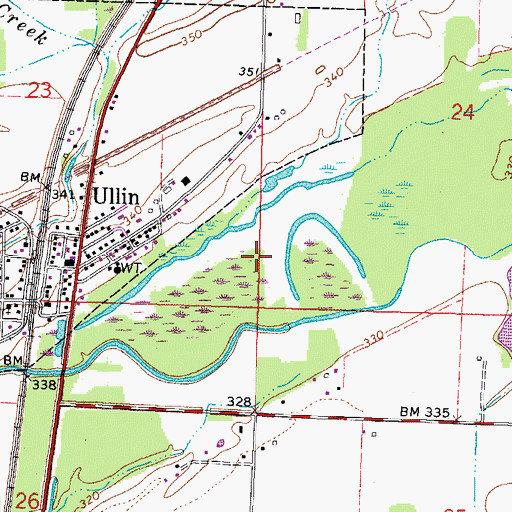 Topographic Map of Village of Ullin, IL