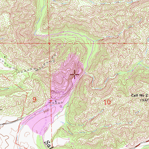 Topographic Map of Calf Canyon, CA