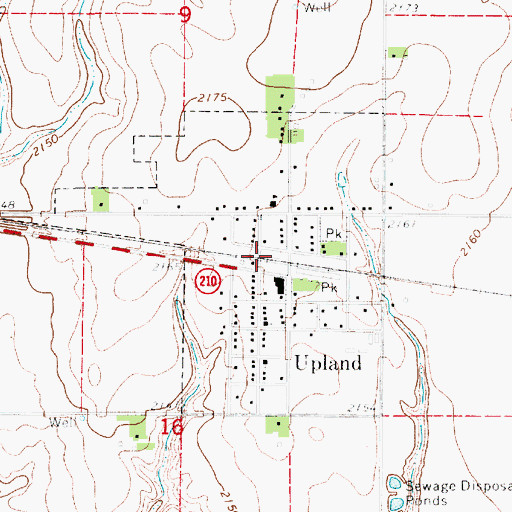 Topographic Map of Village of Upland, NE