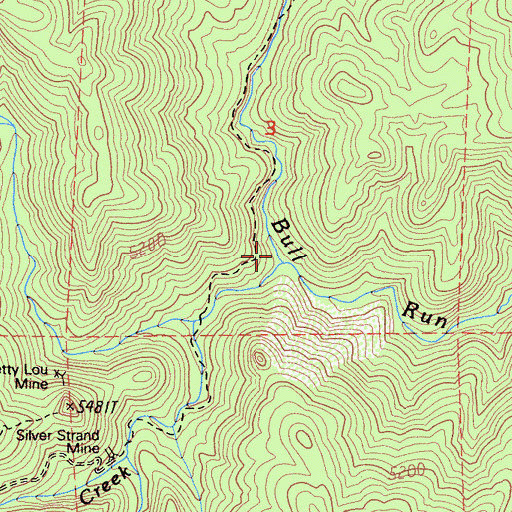 Topographic Map of Calf Creek, CA