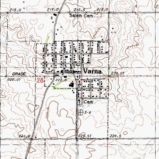 Topographic Map of Village of Varna, IL