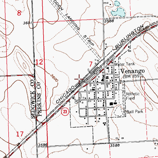 Topographic Map of Village of Venango, NE