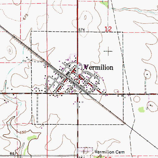 Topographic Map of Village of Vermilion, IL
