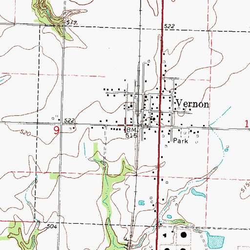 Topographic Map of Village of Vernon, IL