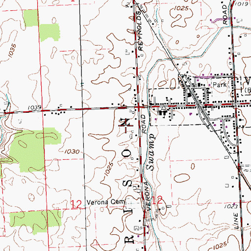 Topographic Map of Village of Verona, OH