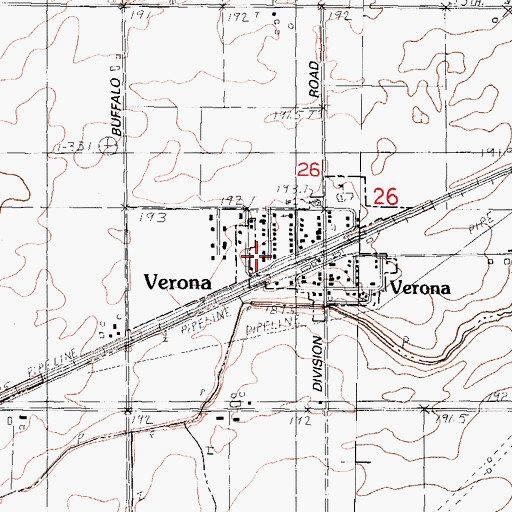Topographic Map of Village of Verona, IL