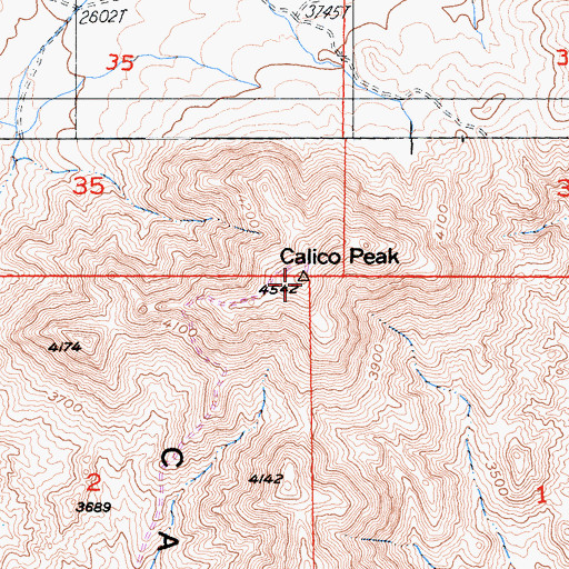 Topographic Map of Calico Peak, CA