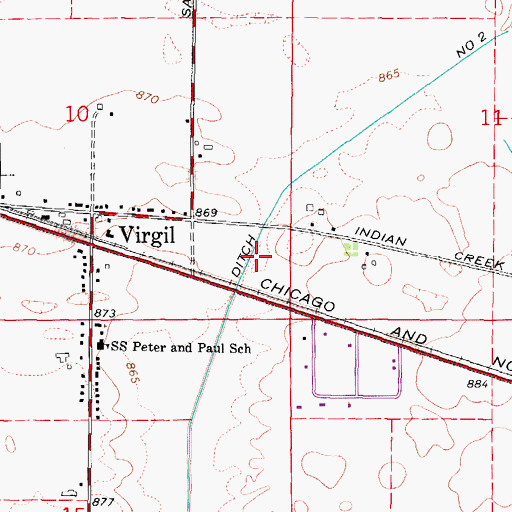 Topographic Map of Village of Virgil, IL