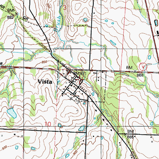 Topographic Map of Village of Vista, MO