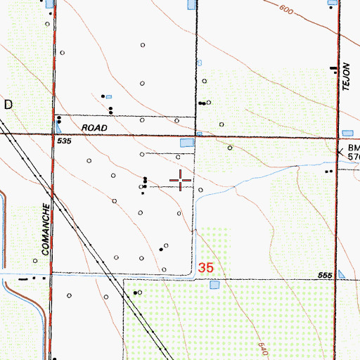 Topographic Map of Caliente Creek, CA