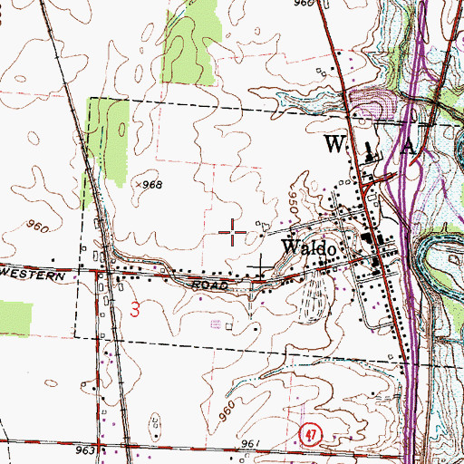 Topographic Map of Village of Waldo, OH