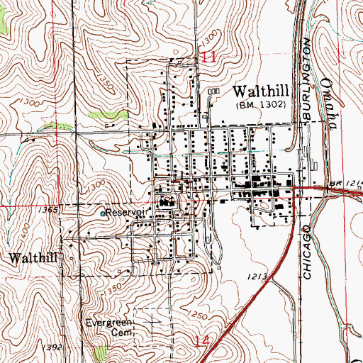 Topographic Map of Village of Walthill, NE
