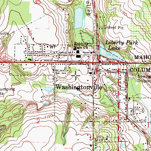 Topographic Map of Village of Washingtonville, OH
