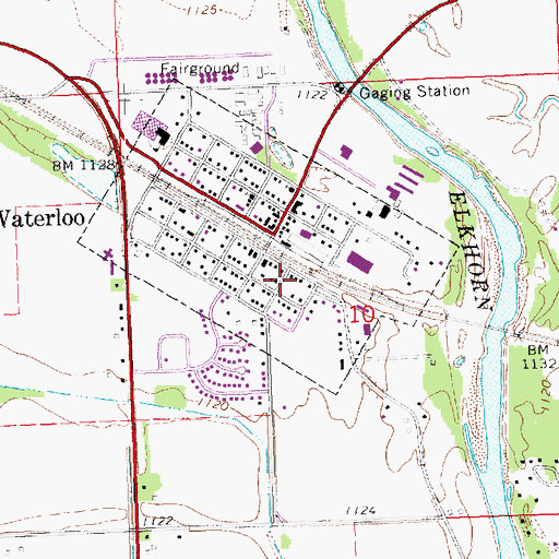 Topographic Map of Village of Waterloo, NE