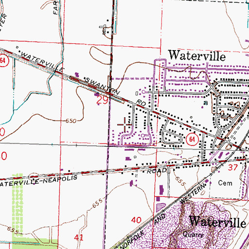 Topographic Map of City of Waterville, OH