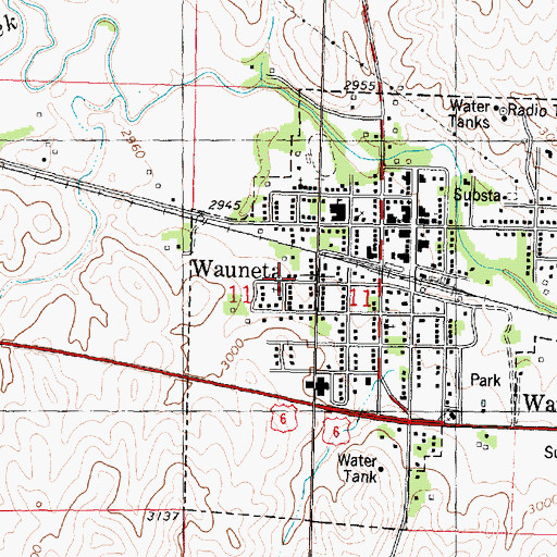 Topographic Map of Village of Wauneta, NE