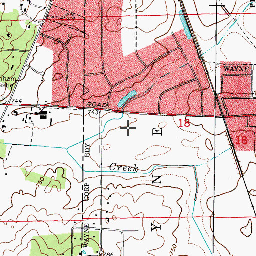 Topographic Map of Village of Wayne, IL