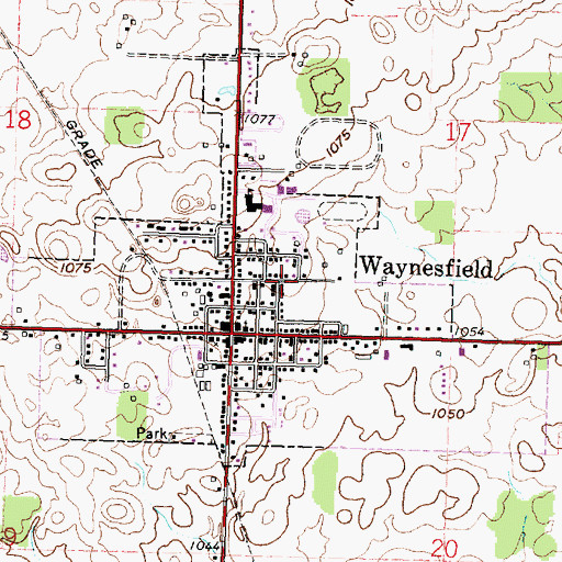 Topographic Map of Village of Waynesfield, OH
