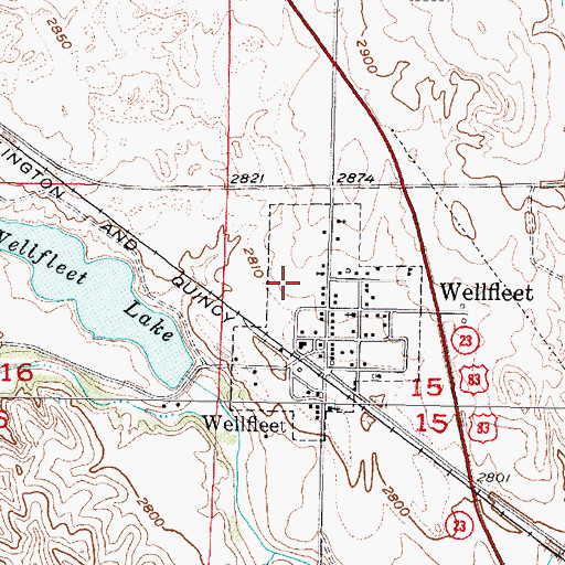 Topographic Map of Village of Wellfleet, NE