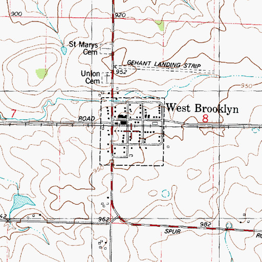 Topographic Map of Village of West Brooklyn, IL