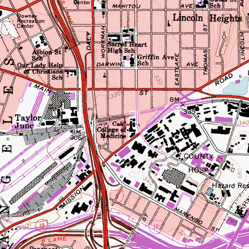 Topographic Map of California College of Medicine, CA
