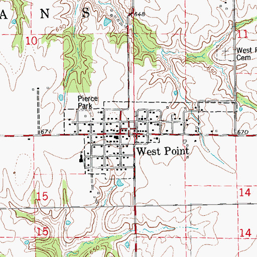 Topographic Map of Village of West Point, IL