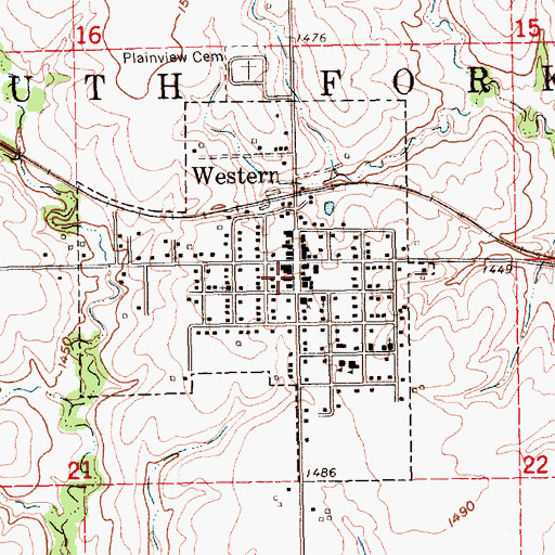 Topographic Map of Village of Western, NE